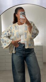 Gilet maille bleu ciel