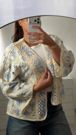 Gilet maille bleu ciel – Image 3