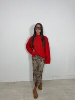 Pull col montant rouge – Image 2