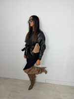 Veste simili cuir cintrée – Image 3