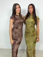 Robe chinoise vert olive – Image 2