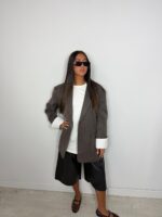 Blazer rayé oversize light brown