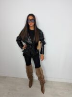 Veste simili cuir cintrée – Image 2