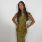 Robe chinoise vert olive