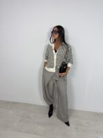 Gilet rayure kaki (taille unique)