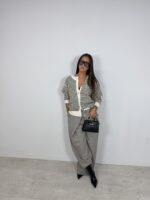 Gilet rayure kaki (taille unique) – Image 3